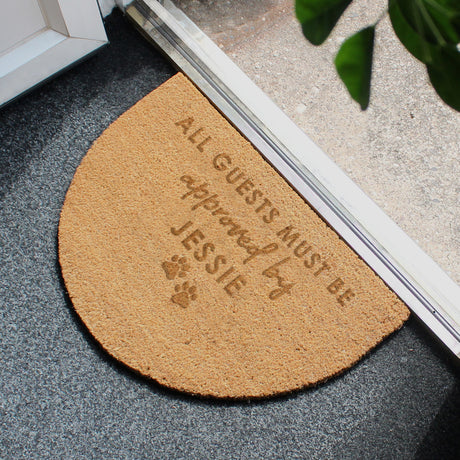 Personalised Approved By The Pet Half Moon Indoor Doormat - Doormats at Gift Moments