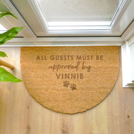 Personalised Approved By The Pet Half Moon Indoor Doormat - Doormats at Gift Moments