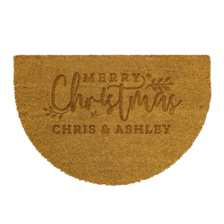 Personalised Christmas Half Moon Indoor Doormat - Doormats at Gift Moments