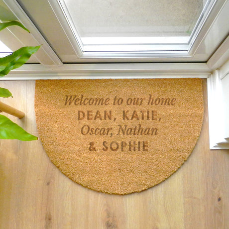 Personalised Free Text Half Moon Indoor Doormat - Doormats at Gift Moments