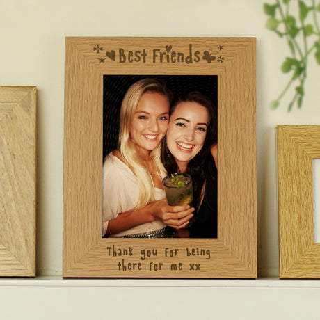 Personalised Oak Finish Best Friends Photo Frame: 1 - Photo Frames By Gift Moments