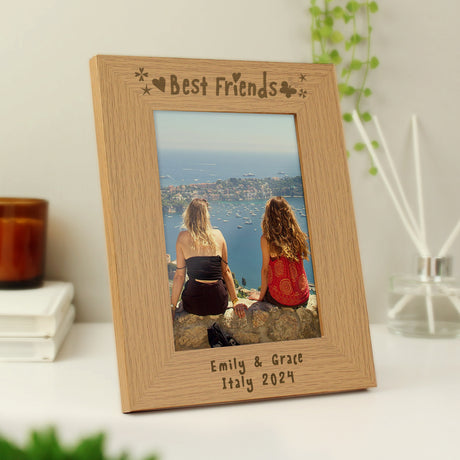 Personalised Oak Finish Best Friends Photo Frame: 3 - Photo Frames By Gift Moments