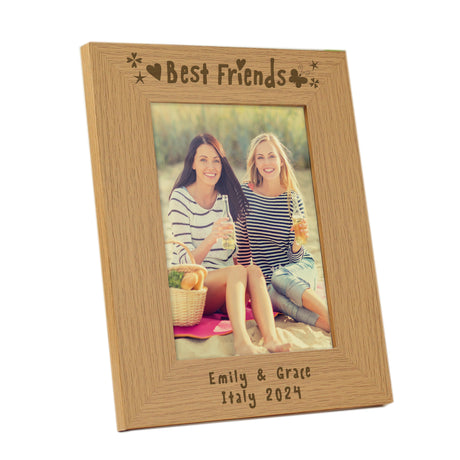 Personalised Oak Finish Best Friends Photo Frame: 4 - Photo Frames By Gift Moments