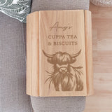 Personalised Highland Cow Sofa Tray - Coasters at Gift Moments