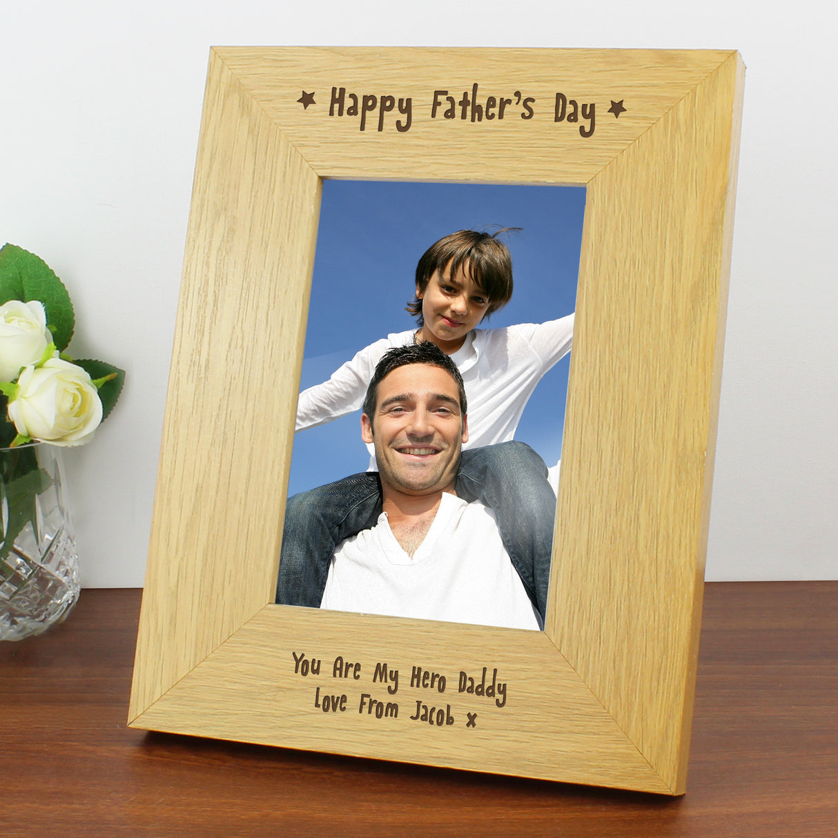 Personalised Oak 6x4 Father’s Day Frame: 1 - Photo Frames By Gift Moments