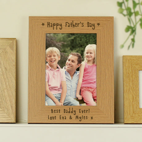 Personalised Father’s Day Oak Photo Frame 5x7: 2 - Photo Frames By Gift Moments