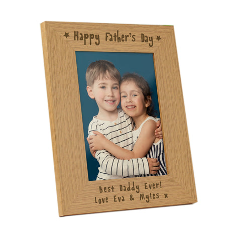 Personalised Father’s Day Oak Photo Frame 5x7: 4 - Photo Frames By Gift Moments