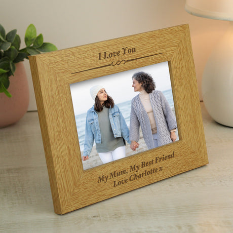 Personalised Oak Finish Landscape Photo Frame: 6 - Photo Frames By Gift Moments