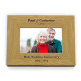 Personalised Oak Finish Landscape Photo Frame: 7 - Photo Frames By Gift Moments