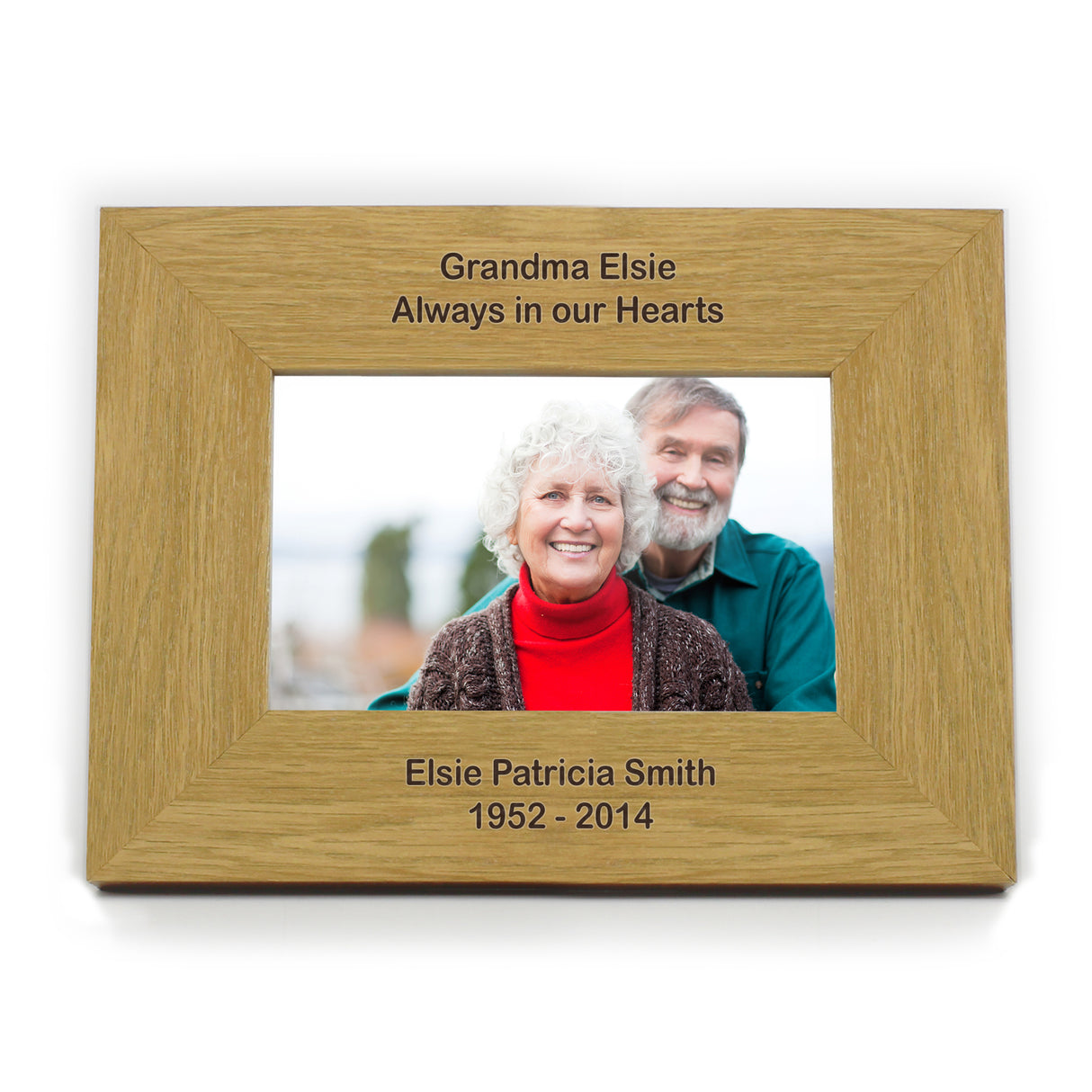 Personalised Oak Finish 6x4 Photo Frame: 4 - Photo Frames By Gift Moments