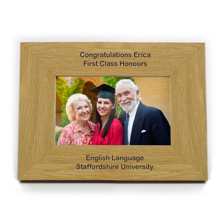 Personalised Oak Finish 6x4 Photo Frame: 5 - Photo Frames By Gift Moments