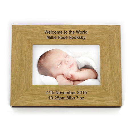 Personalised Oak Finish 6x4 Photo Frame: 7 - Photo Frames By Gift Moments