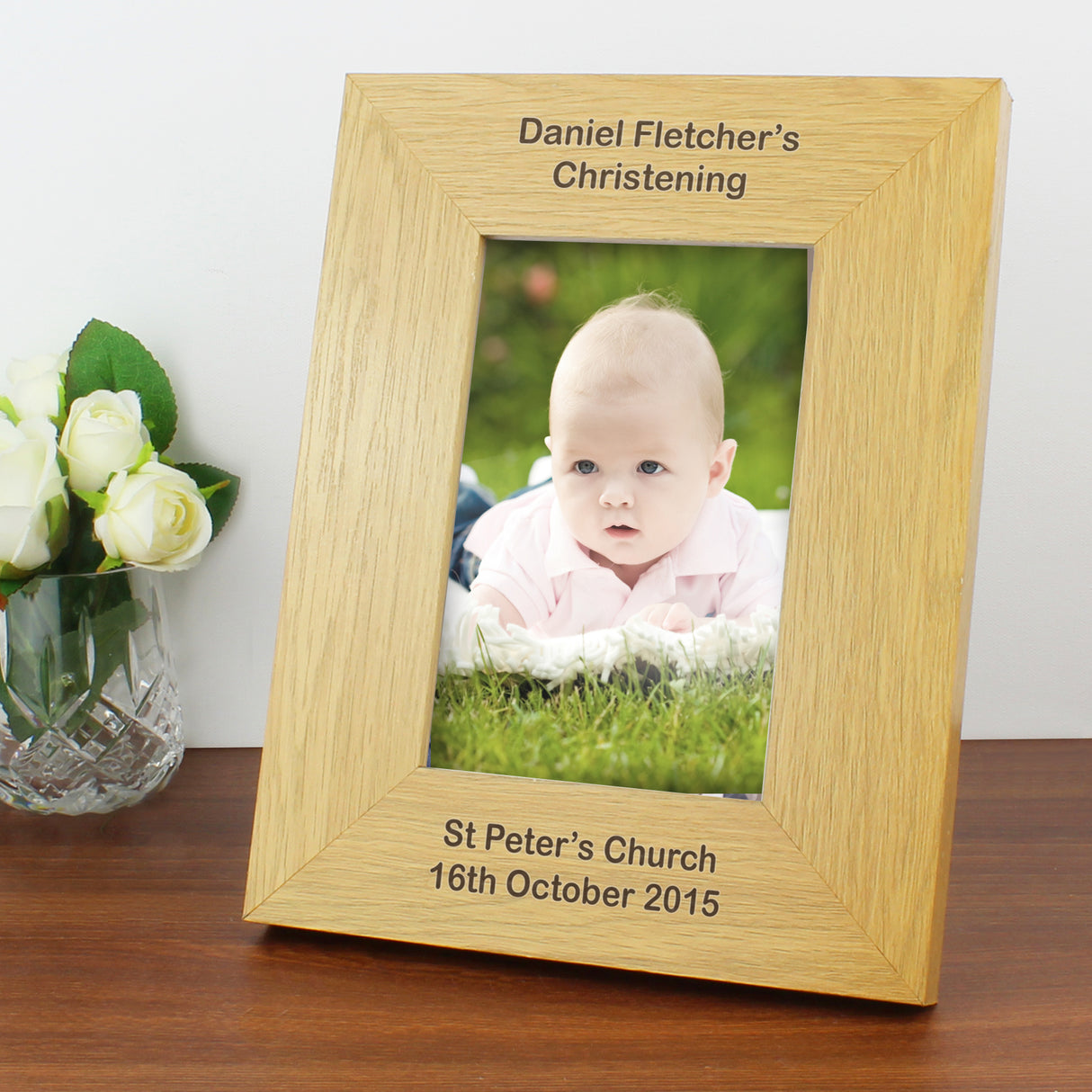 Personalised Oak Finish Photo Frame 4x6: 2 - Photo Frames By Gift Moments