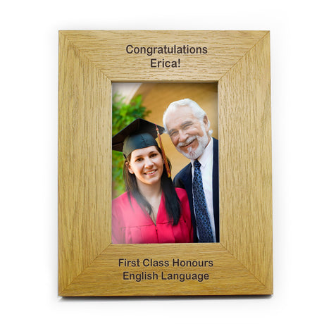 Personalised Oak Finish Photo Frame 4x6: 4 - Photo Frames By Gift Moments