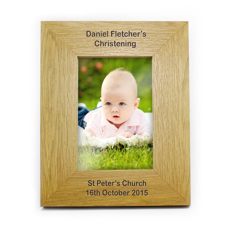 Personalised Oak Finish Photo Frame 4x6: 6 - Photo Frames By Gift Moments