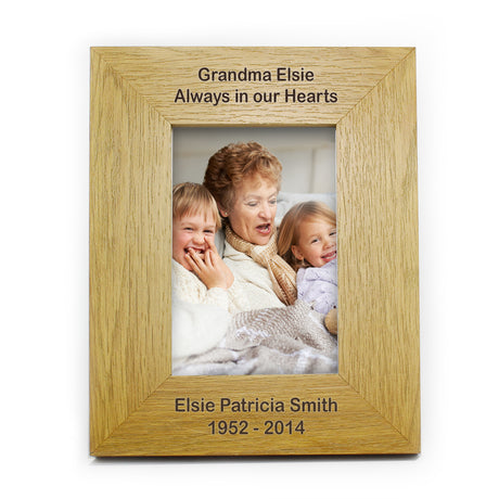 Personalised Oak Finish Photo Frame 4x6: 7 - Photo Frames By Gift Moments