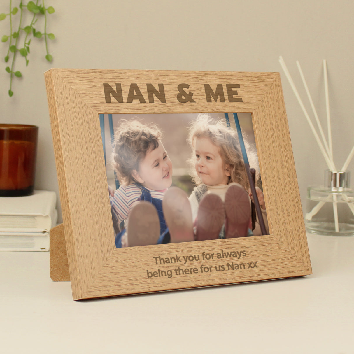 Personalised Nan & Me Oak Photo Frame: 2 - Photo Frames By Gift Moments