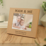 Personalised Nan & Me Oak Photo Frame: 3 - Photo Frames By Gift Moments