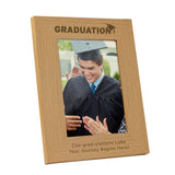 Personalised Graduation Oak Finish Photo Frame: 4 - Photo Frames By Gift Moments