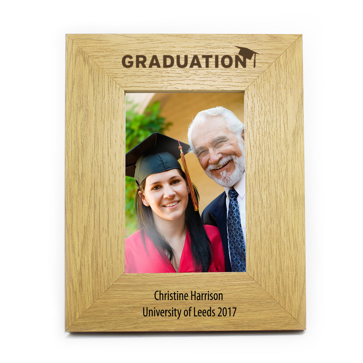 Personalised Graduation Oak Photo Frame 6x4: 2 - Photo Frames By Gift Moments