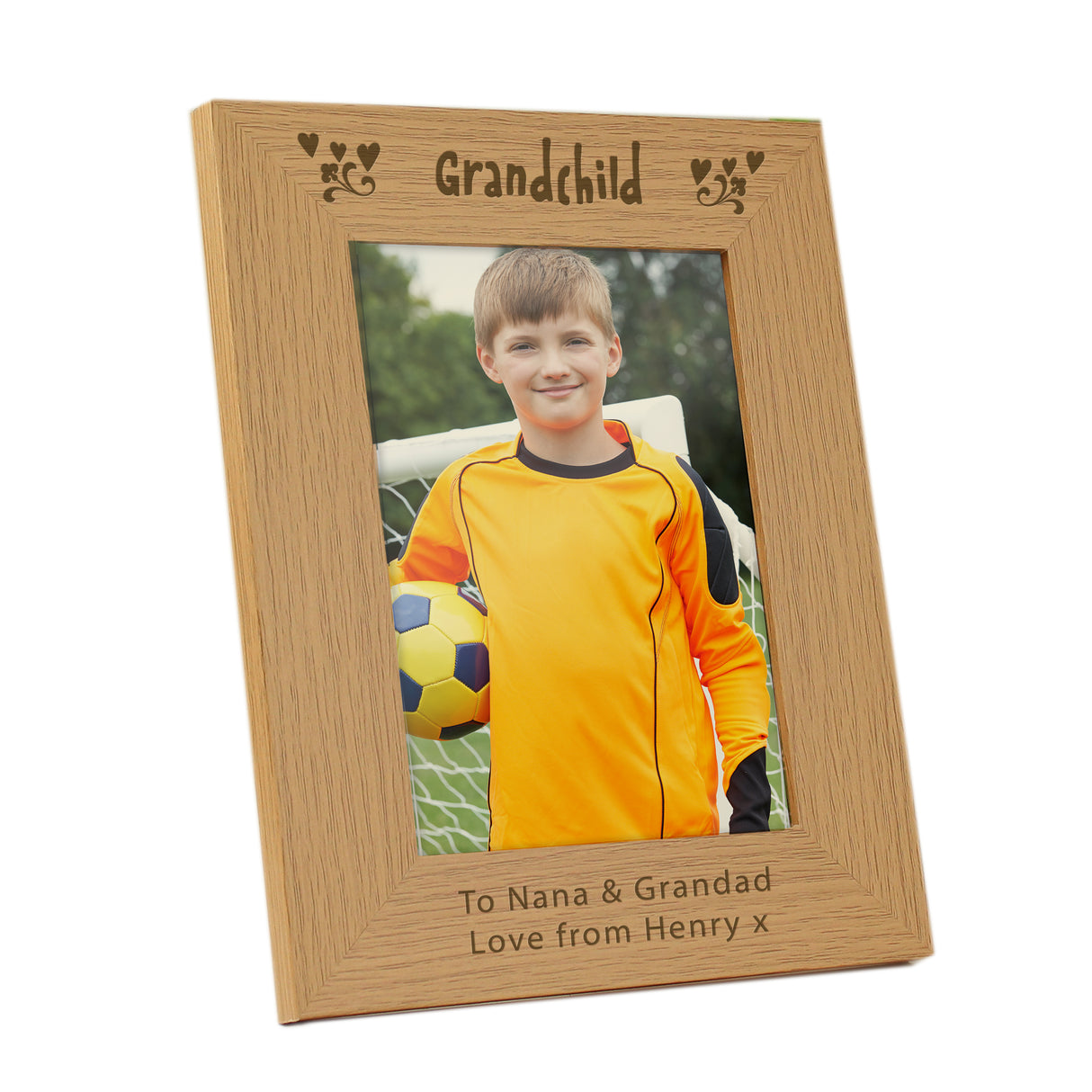 Personalised Grandchild Oak Finish Photo Frame: 4 - Photo Frames By Gift Moments