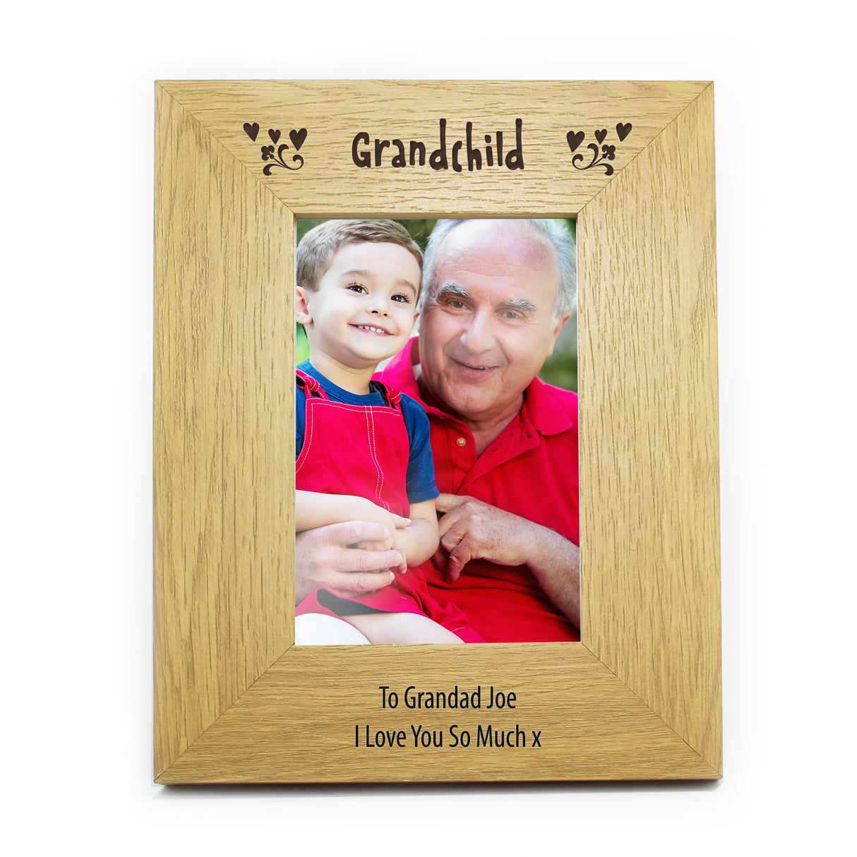 Personalised Oak Grandchild Photo Frame 4x6: 2 - Photo Frames By Gift Moments