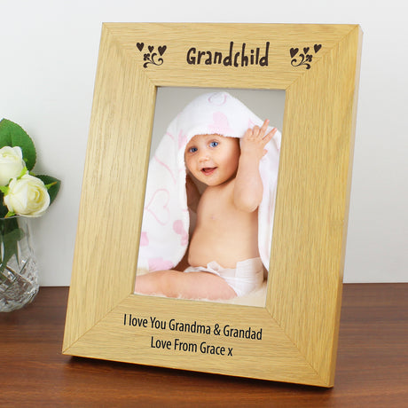 Personalised Oak Grandchild Photo Frame 4x6: 5 - Photo Frames By Gift Moments