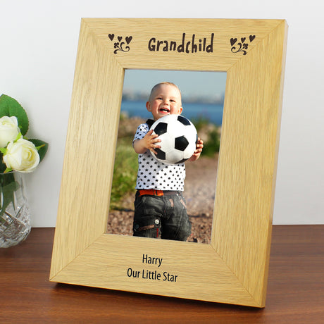 Personalised Oak Grandchild Photo Frame 4x6: 6 - Photo Frames By Gift Moments