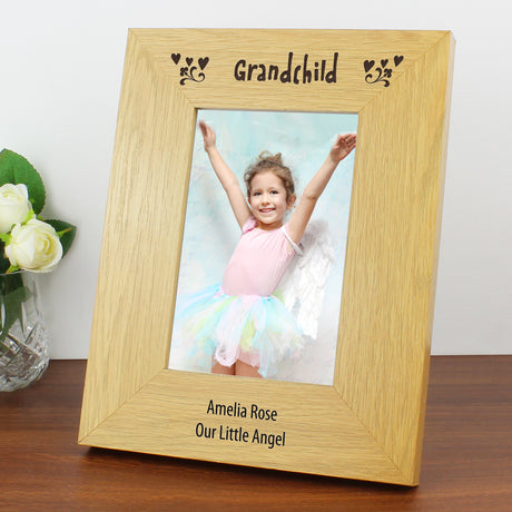 Personalised Oak Grandchild Photo Frame 4x6: 7 - Photo Frames By Gift Moments