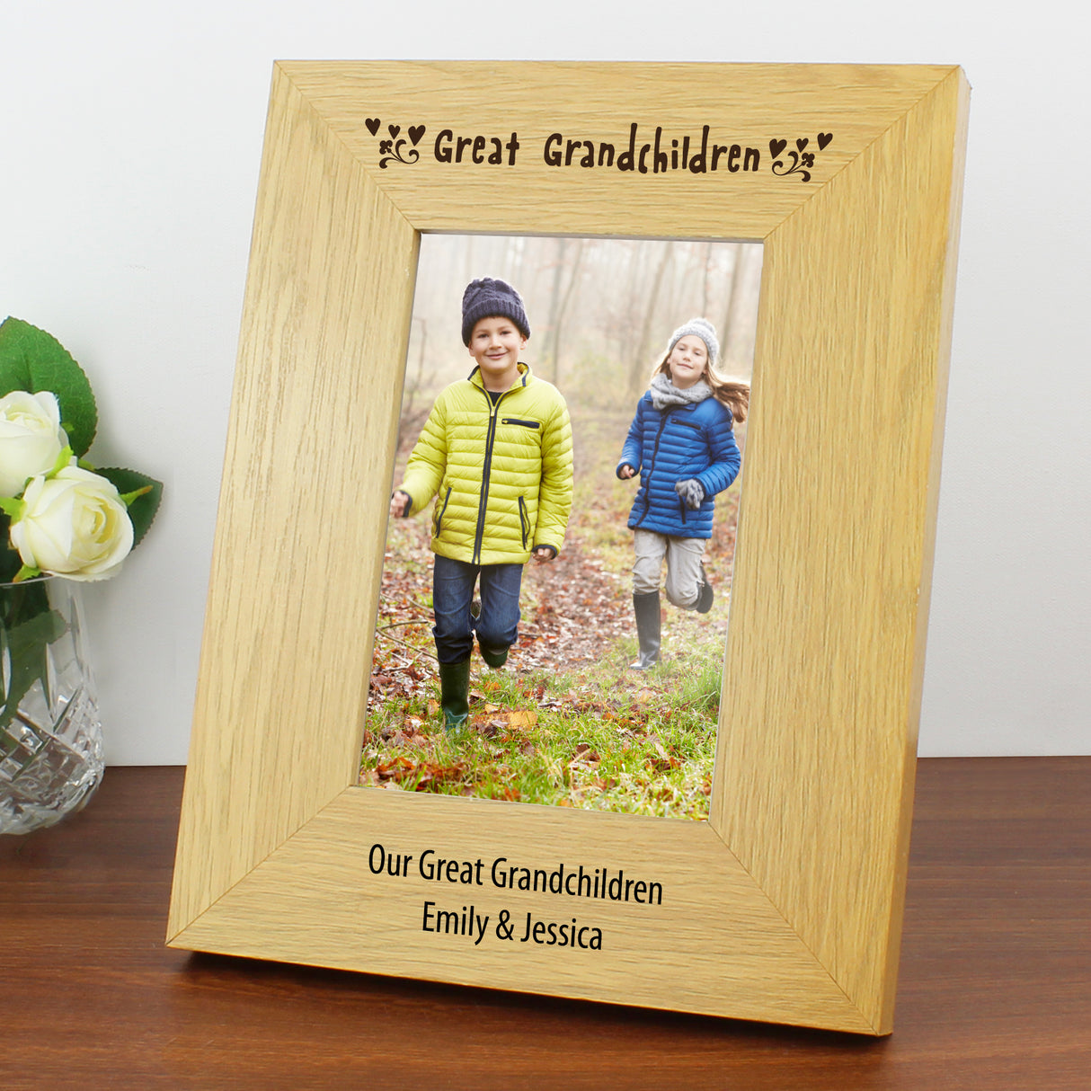 Personalised Oak Frame for Great Grandchildren: 1 - Photo Frames By Gift Moments