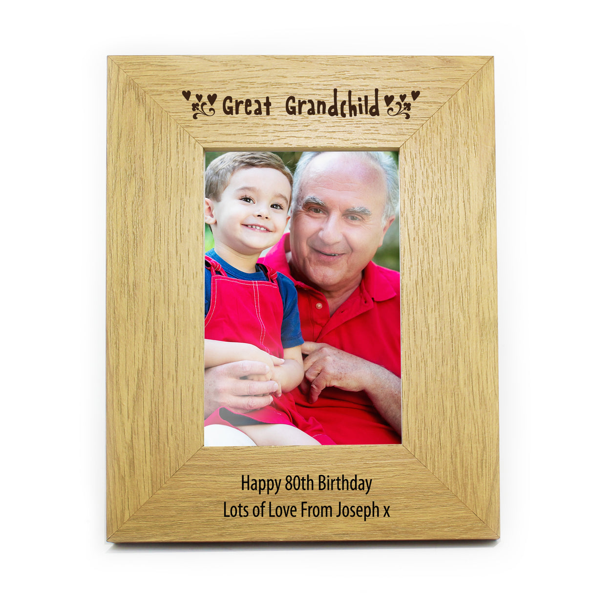 Personalised Oak Great Grandchild Photo Frame: 3 - Photo Frames By Gift Moments