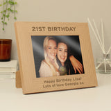 Personalised Oak Finish 5x7 Photo Frame: 1 - Photo Frames By Gift Moments