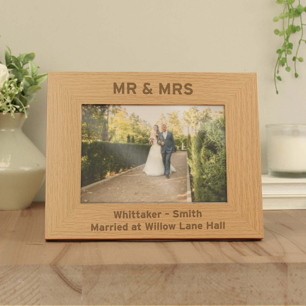 Personalised Oak Finish 5x7 Photo Frame: 3 - Photo Frames By Gift Moments