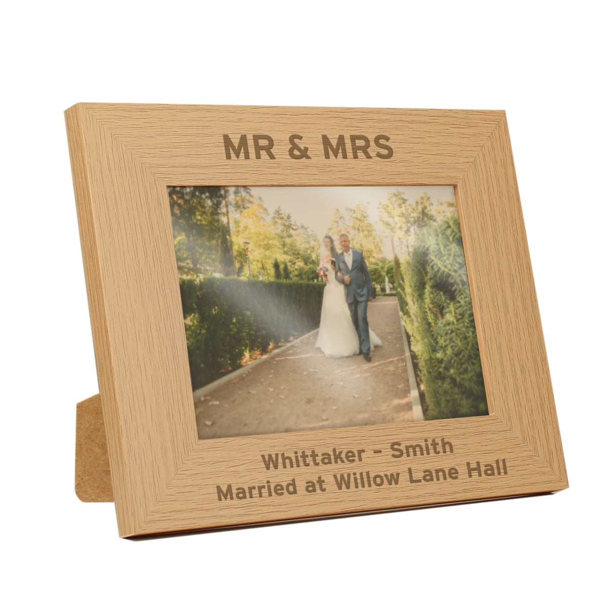 Personalised Oak Finish 5x7 Photo Frame: 4 - Photo Frames By Gift Moments