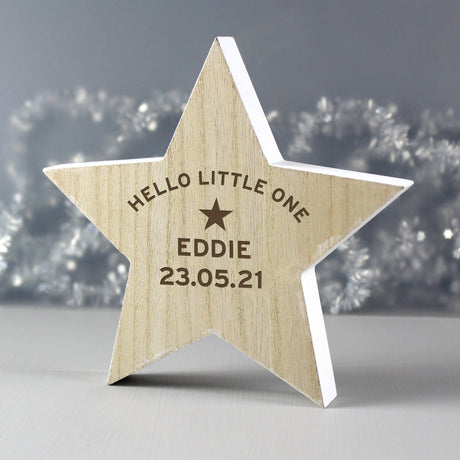 Personalised Rustic Wooden Star Decoration - Ornaments at Gift Moments