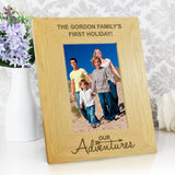 Personalised Our Adventures Oak Photo Frame: 4 - Photo Frames By Gift Moments