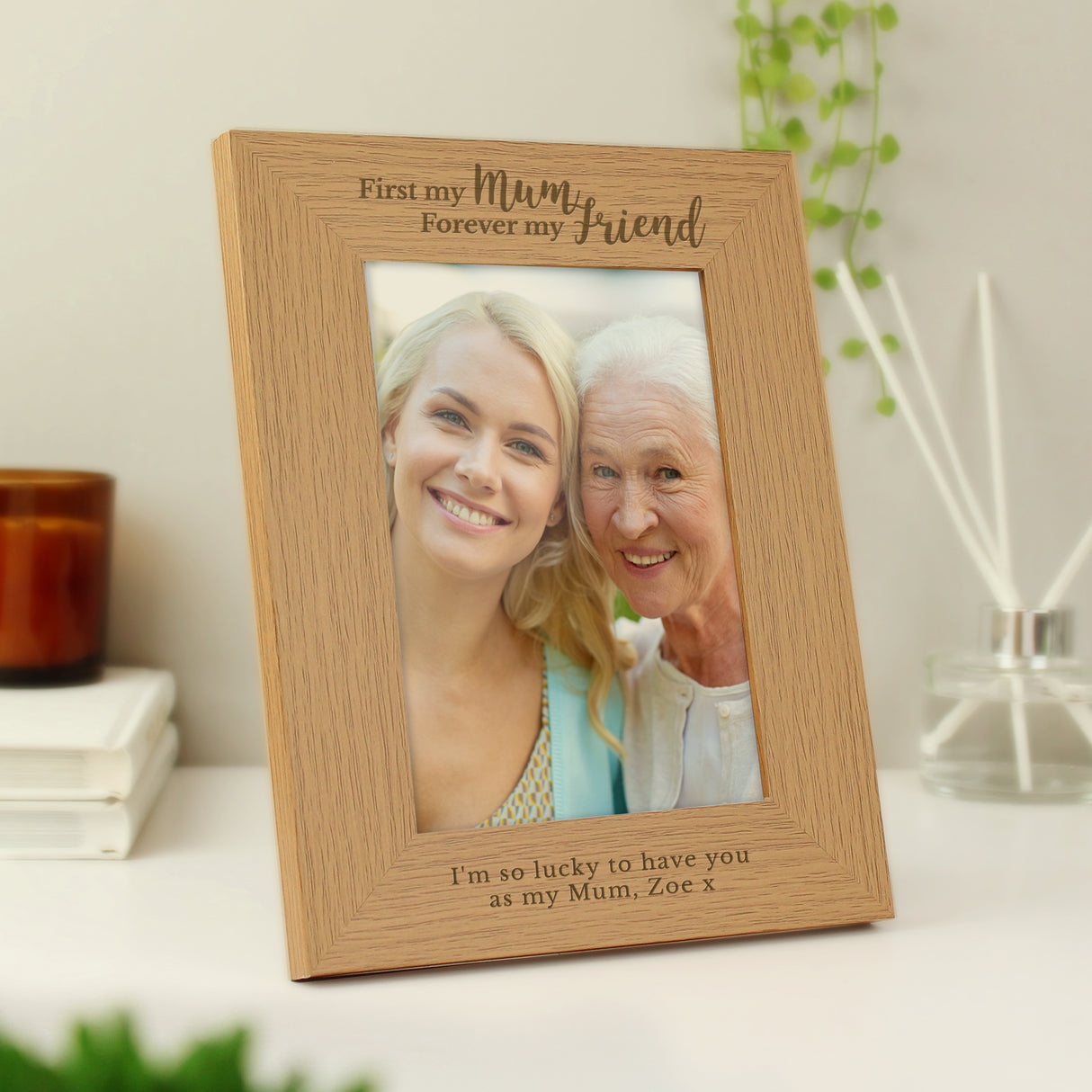 Personalised Mum Photo Frame 5x7 Oak Finish: 3 - Photo Frames By Gift Moments