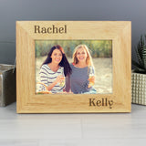 Personalised Couples 6x4 Oak Finish Photo Frame - Photo Frames at Gift Moments