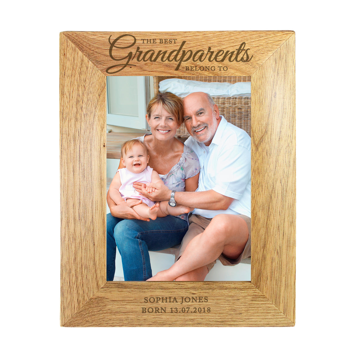 Personalised ’Best Grandparents’ Oak Photo Frame: 6 - Photo Frames By Gift Moments