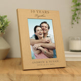 Personalised Oak Finish Anniversary Photo Frame: 2 - Photo Frames By Gift Moments