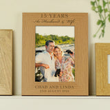 Personalised Oak Finish Anniversary Photo Frame: 1 - Photo Frames By Gift Moments