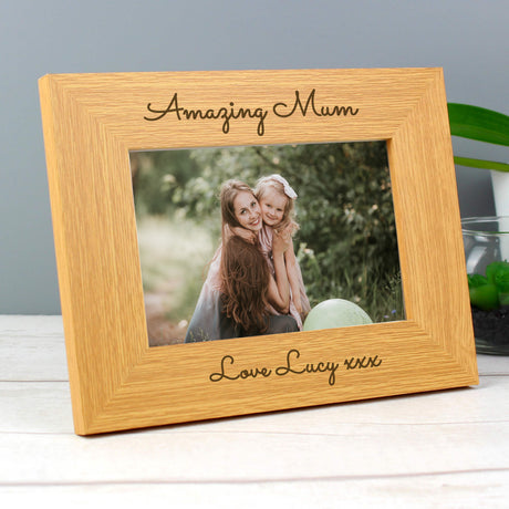 Personalised Free Text 6x4 Wooden Photo Frame - Photo Frames at Gift Moments