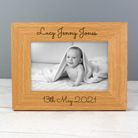 Personalised Free Text 6x4 Wooden Photo Frame - Photo Frames at Gift Moments