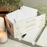 Personalised Free Text White Wooden Crate - Storage at Gift Moments