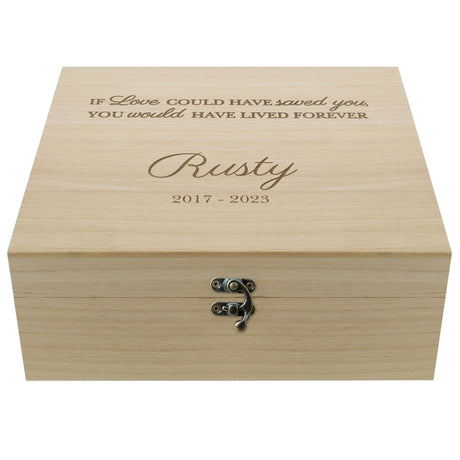 Personalised Pet Memorial Large Wooden Keepsake Box - Keepsake Boxes at Gift Moments