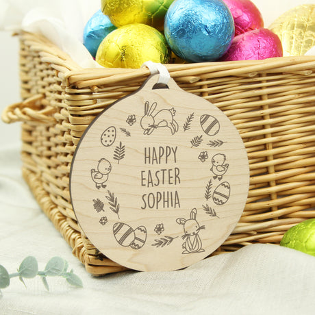 Personalised Happy Easter Wooden Decoration - Decorations at Gift Moments