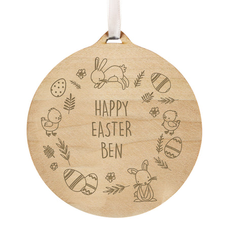 Personalised Happy Easter Wooden Decoration - Decorations at Gift Moments