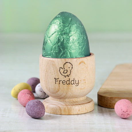 Personalised Chick Wooden Egg Cup - Egg Cups at Gift Moments