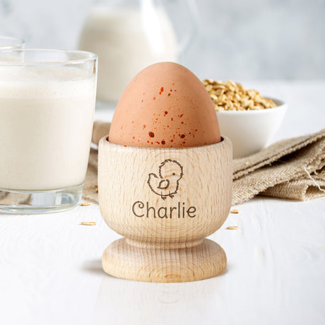 Personalised Chick Wooden Egg Cup - Egg Cups at Gift Moments