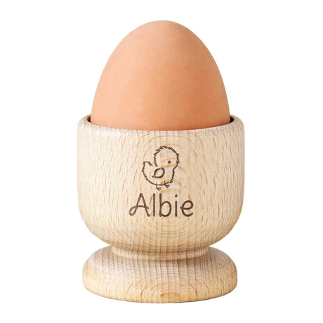 Personalised Chick Wooden Egg Cup - Egg Cups at Gift Moments